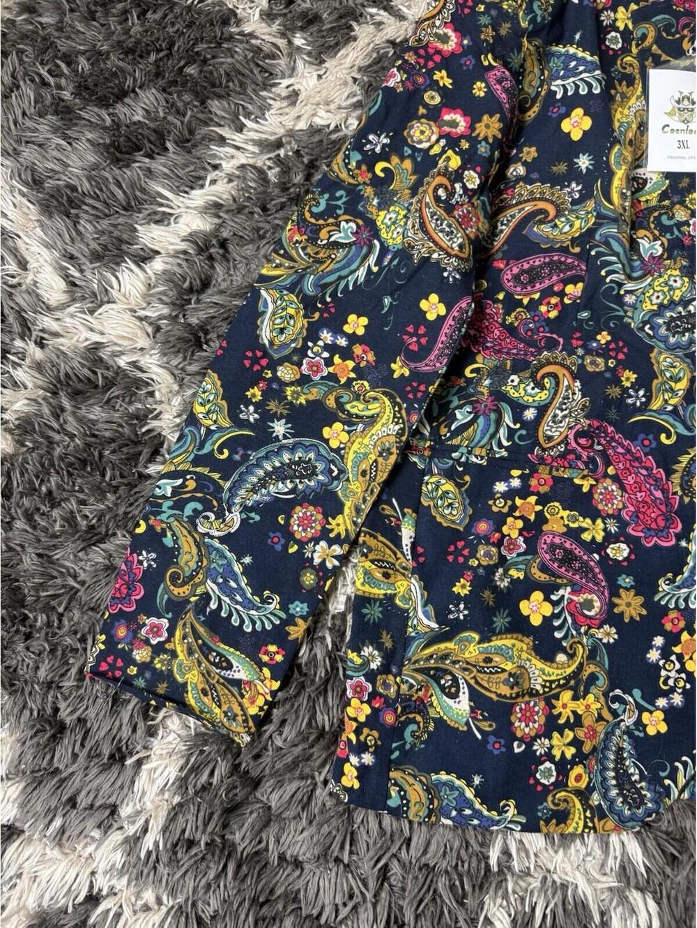 Cesnleoik Blazer Men's 3XL Paisley/Floral Sport Jacket/Shirt Slim Fit NWT - Picture 7 of 11